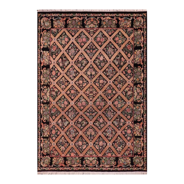 Botainical Bakhtair Pak-Persian Black/Black Wool Rug - 9'2'' X 12'2'' For Sale