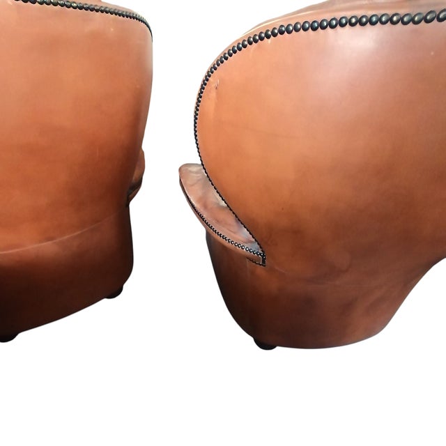 Leather Armchairs with High Backrests, 1970s, Set of 2 For Sale - Image 11 of 13