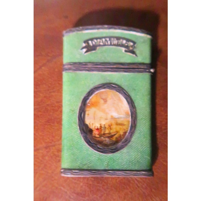 18th Century French Shagreen and Silver Aide Memoire With Ballooning Motif For Sale - Image 12 of 13
