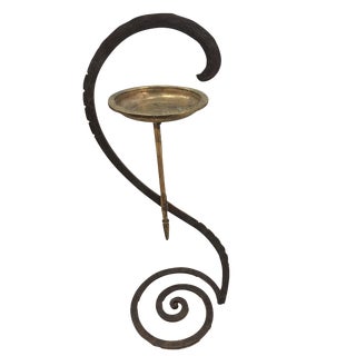 Vintage Wrought Iron Smoking Stand For Sale