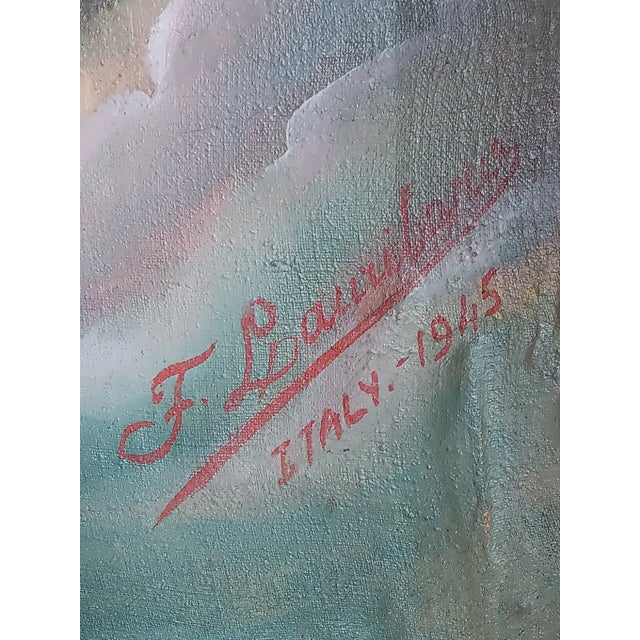 Wood 1940s Portrait of an Italian Ww2 Soldier Oil Painting Framed and Signed For Sale - Image 7 of 12