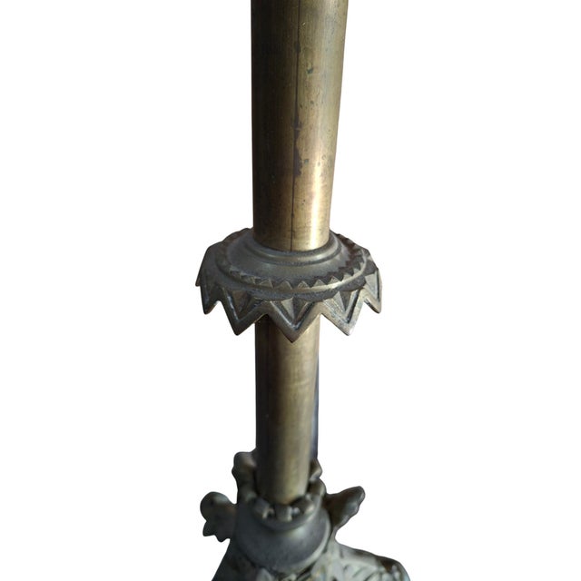 Antique Neo-Gothic Style Bronze Altar Candleholders, 1880, Set of 2 For Sale - Image 6 of 10