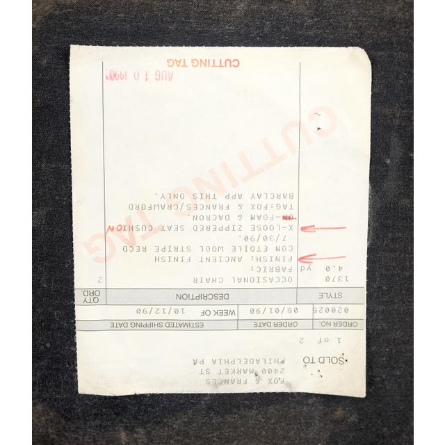 Pair of Carved Bases & Arms Striped Upholstery Fire Side Arm Lounge Chairs MINT! For Sale - Image 10 of 18