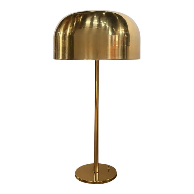 1960s Mid-Century Modern Laurel Brass Mushroom Table Lamp For Sale
