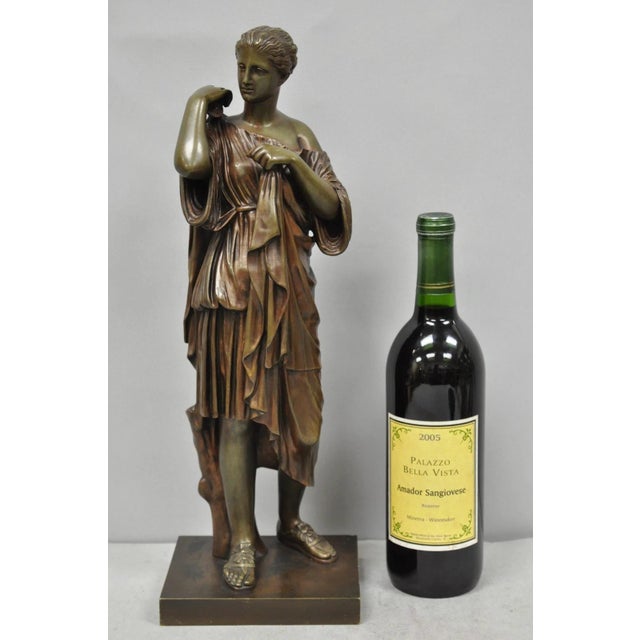 Antique 19th C. Ferdinand Barbedienne Bronze Diana Gabies Statue Sculpture, Unmarked. Circa 19th Century. Measurements:...