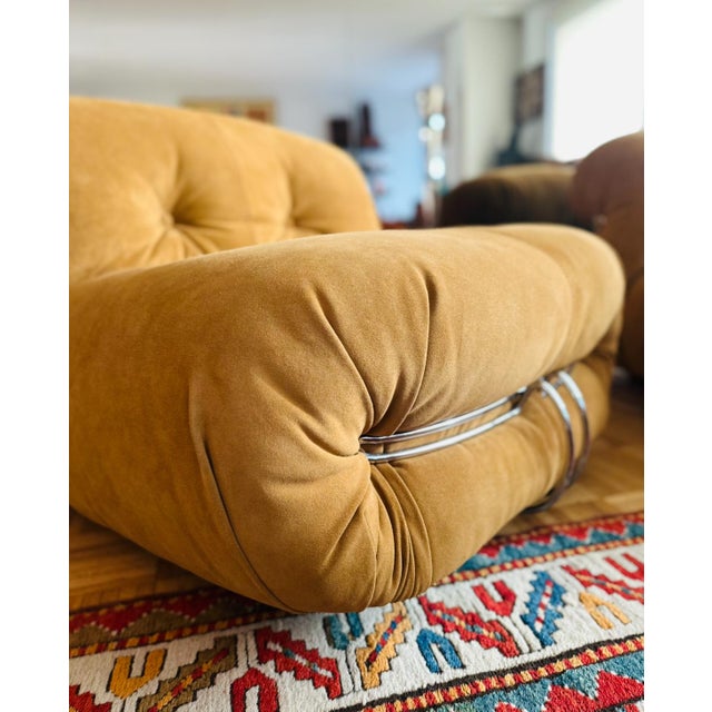 Cassina Original Soriana Lounge Chairs and Ottoman Design Tobia Scarpa for Cassina 1970s For Sale - Image 4 of 12