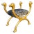 Egyptian Revival Gilded Horse-Head Curule Chair With Zebra Upholstery, Italy, 1970s–1980s For Sale