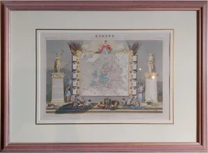 Antique Map of Europe by Levasseur, 1840