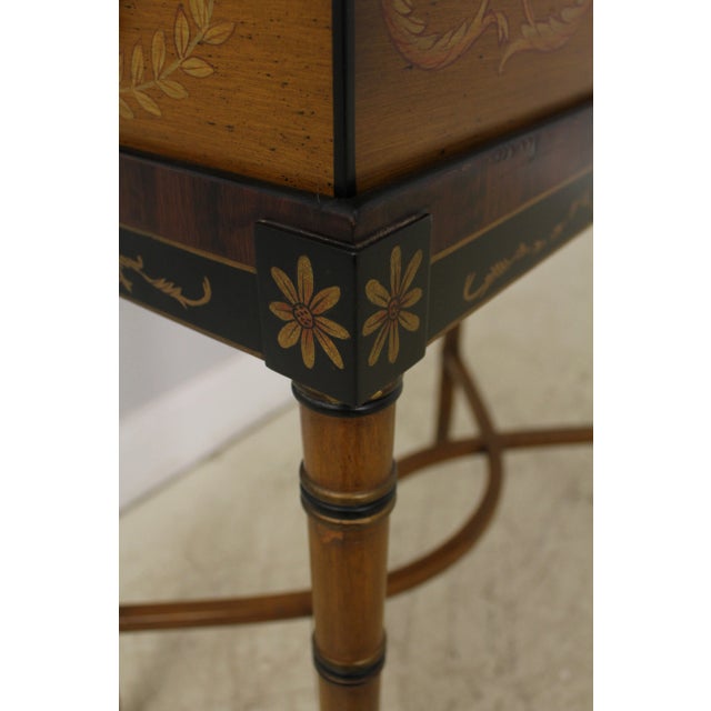 Neoclassical Paint Decorated Flip Top Box on Stand For Sale - Image 9 of 13