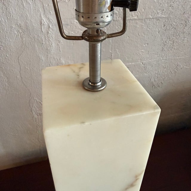 Mid-Century Modern 1980s Post Modern Marble Block Column Table Lamp For Sale - Image 3 of 7