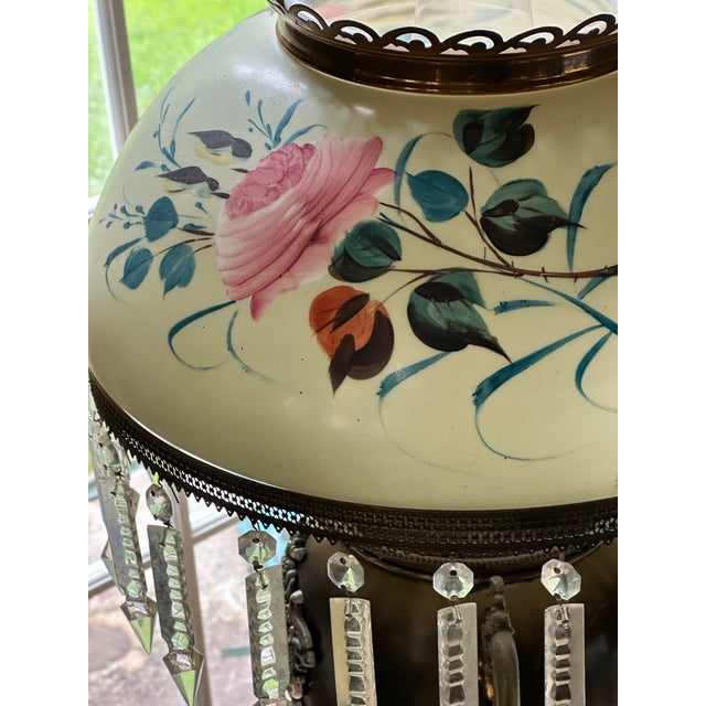 Sienna Vintage Large Bradley & Hubbard Kerosene Lamp Electrified For Sale - Image 8 of 12