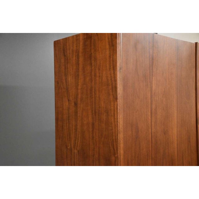 1960s Walnut Tall Armoire Dresser by Barzilay For Sale In Boston - Image 6 of 14