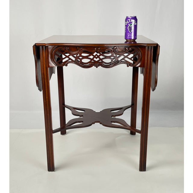 Vintage Baker Furniture Historic Charleston Chippendale-Style Mahogany Pembroke Drop-Leaf Table For Sale - Image 18 of 18