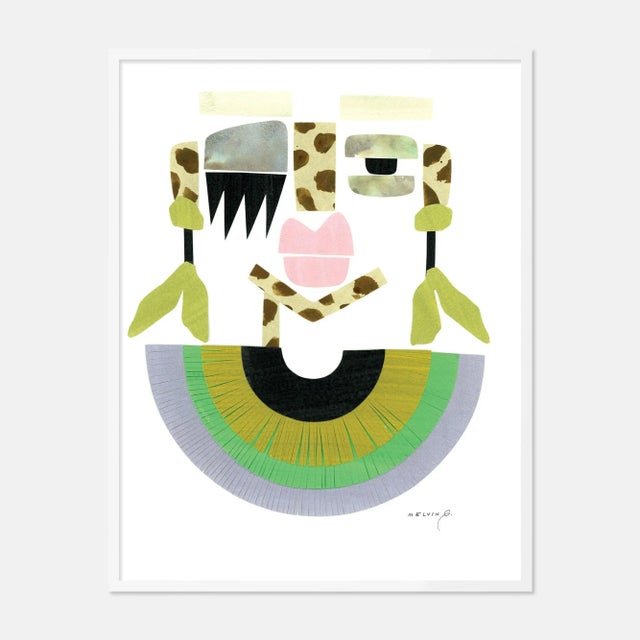 Contemporary Meli by Melvin G in White Frame, Small Art Print For Sale - Image 3 of 3