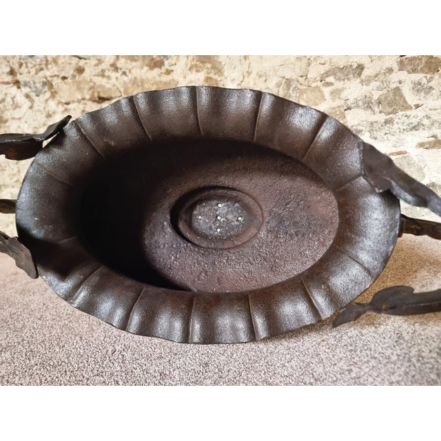 Large Antique Cast Iron Jardinière on Foot, France, 1900s For Sale - Image 11 of 12