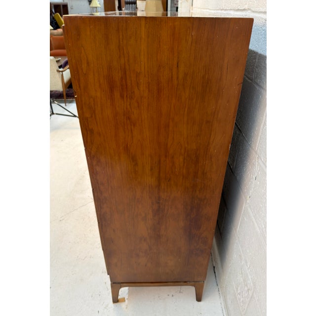 Mid-Century Sculptural Arched Walnut and Burlwood Highboy Dresser by Thomasville For Sale - Image 10 of 17