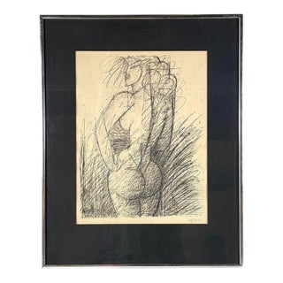 Mid 20th Century Abstract Expressionist Lithograph by Marcel Gromaire 1952 “Standing Nude” For Sale