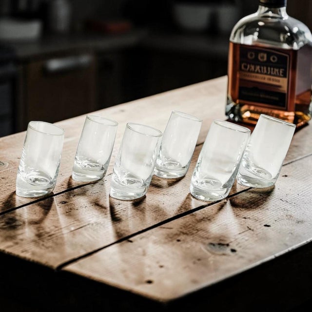 Elevate your drinking experience with the MCM Slanted Shot Glasses, a stunning set of four uniquely shaped glasses that...