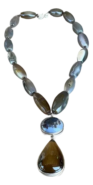 Vintage Jane Diaz Gemstone Beaded Necklace