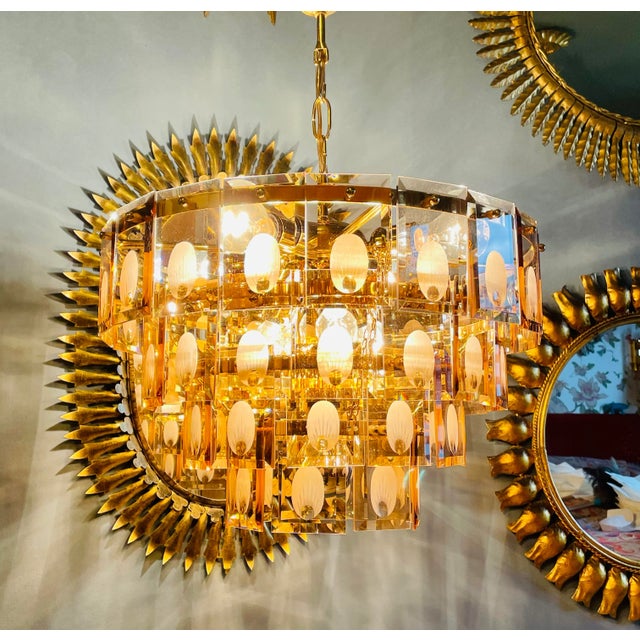 1970s Glass Chandelier from Kinkeldey, 1970s For Sale - Image 5 of 9