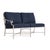 Brown Jordan Venetian Left Arm Loveseat, Dove frame with Fusion Neptune fabric For Sale - Image 12 of 12