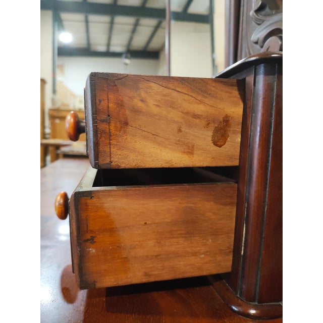 Antique Victorian Eastlake Walnut Dresser With Carved Crest Mirror For Sale - Image 12 of 13