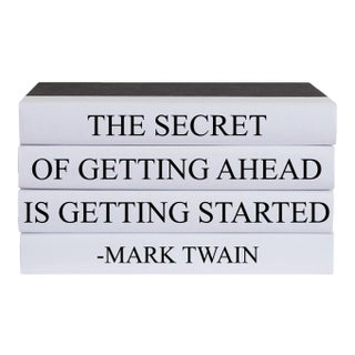 Decorative Books - Quote Book Stack - "Getting Started" For Sale