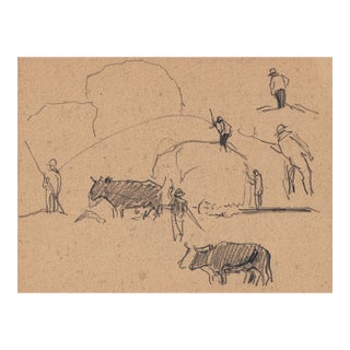 1930s Norman Kent Haying Scene For Sale