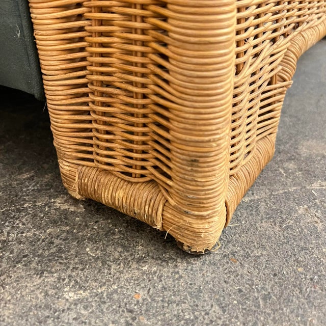 Pair of Large Cube Wicker Lounge Club Chairs For Sale - Image 12 of 12