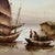 Mid 20th Century Vintage Painting of Mixed Media Chinese Junk Boats by Paul Wong Framed For Sale - Image 5 of 12