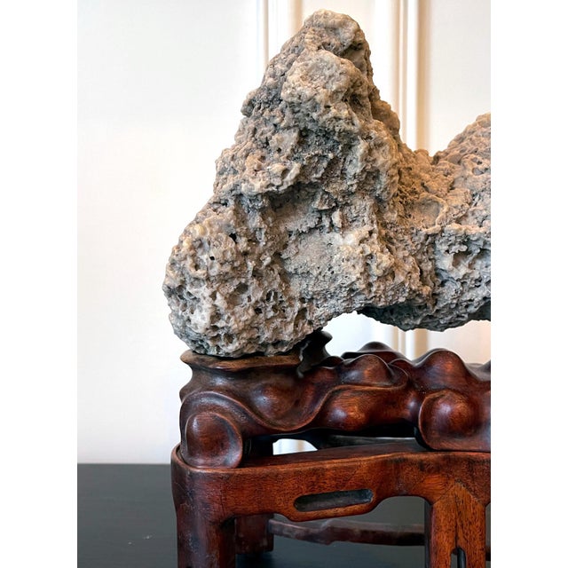 Rare Chinese Kun Scholar Stone on Display Stand For Sale - Image 16 of 18