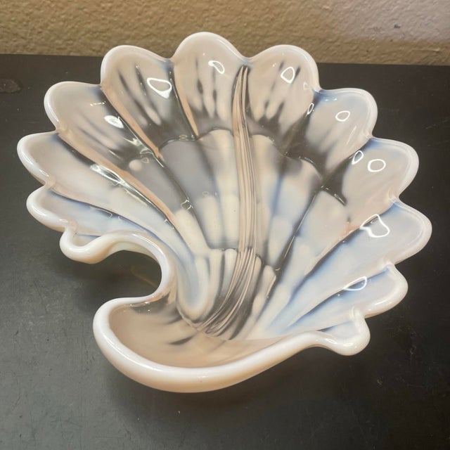 Vintage 1960's Duncan & Miller Pink Opalescent Shell Plate "Sanibel" Matching Pair available Matching bud vases sold...