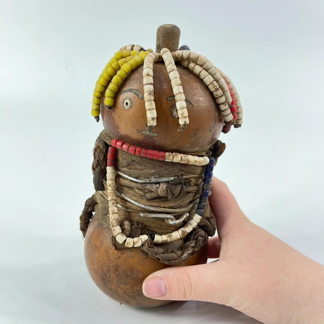 Textile Early 20th Century Nyamwezi Beaded Fertility Doll Gourd Tanzania For Sale - Image 7 of 7