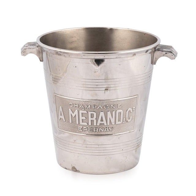 Vintage French Silver Plated Epernay Champagne Cooler by A. Merand & Co, 1930 For Sale - Image 13 of 13