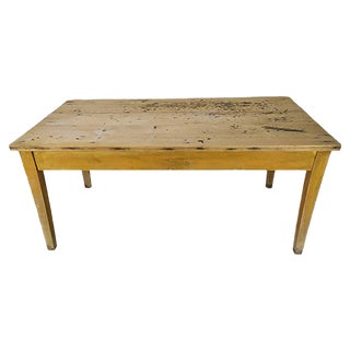 Vintage Rustic Wood Farmhouse Table For Sale