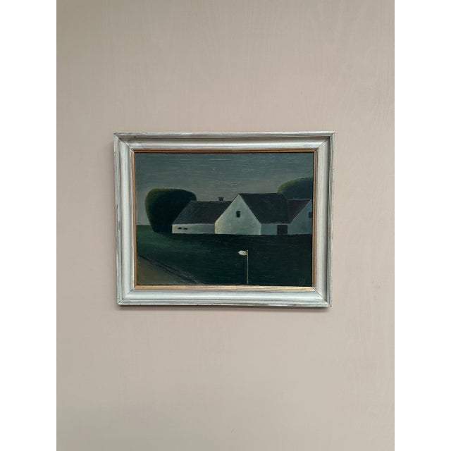 Svend O. Frederiksen, Houses and Trees, 1950s, Oil on Panel, Framed For Sale - Image 9 of 18