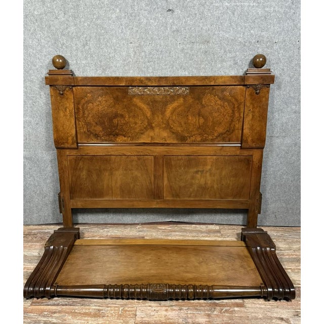 Art Deco Center Bed in Mahogany, 1930s For Sale - Image 4 of 7