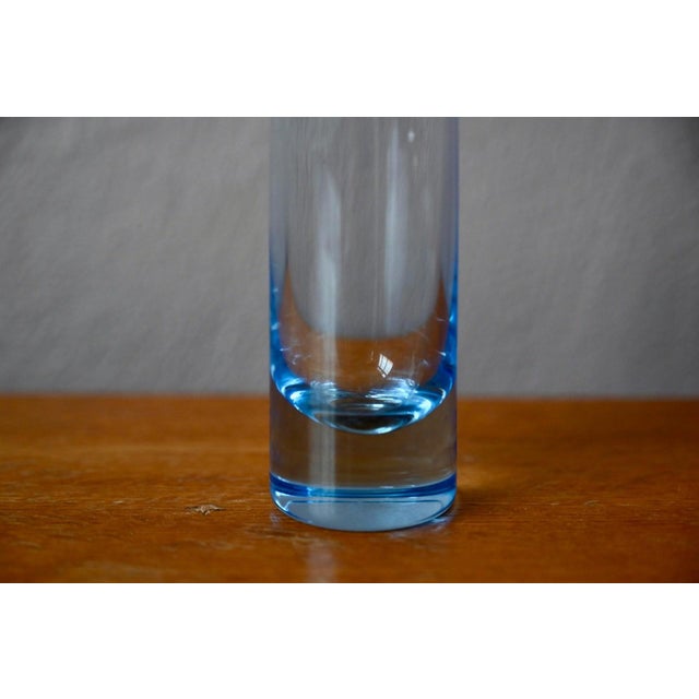Scandinavian Modernist Danish Glass Bud Vase in Blue Glass, 1950s For Sale - Image 3 of 7