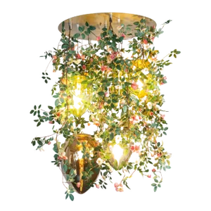 Flower Power Romantic Roses Round Chandelier with Crystal Egg Lamps from VGnewtrend, Italy