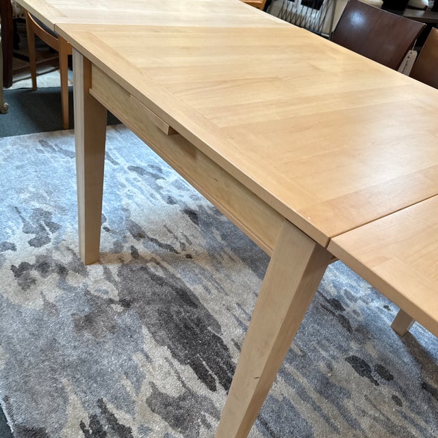 Tan Crate & Barrel Extension Dining Table For Sale - Image 8 of 12