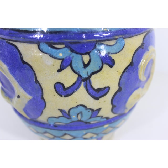 Vintage Primitive Clay Vase With Raised Ram Motif For Sale - Image 6 of 11