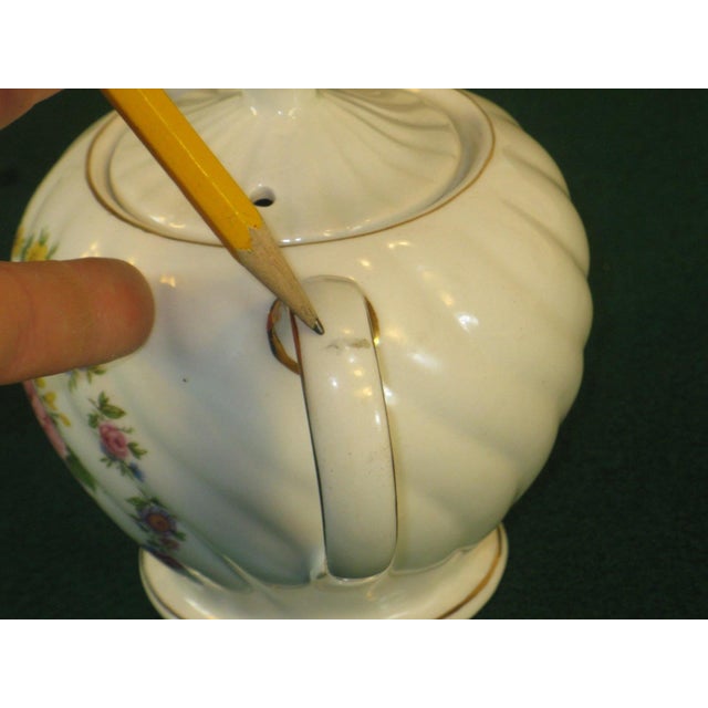 Vintage Rose Tea Pot, by Sadler England, Beautiful Fine Porcelain, Signed Stamped For Sale - Image 10 of 12