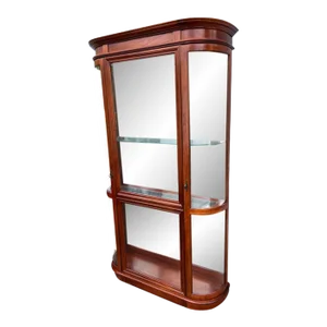 Late 20th Century Pulaski Furniture Federal Style Cherry Illuminated Curio Cabinet. With Lights.