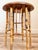Burnt Umber Antique English Tortoiseshell Bamboo Side Table, Woven Rush Top For Sale - Image 8 of 12