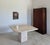 Contemporary Minimalist Postmodern "Teardrop" Travertine Marble Dining Table Fluted Carved Base (Italy) For Sale - Image 3 of 16