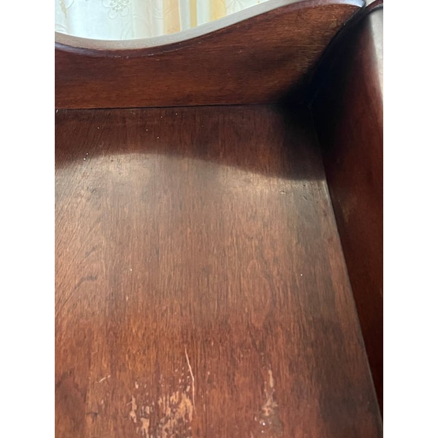Vintage Mahogany Lyre Back Telephone Table With Gossip Bench Seat For Sale - Image 10 of 13