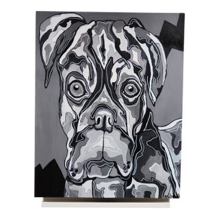 “The Bad Boxer” – Original Contemporary Acrylic Painting by Emily Cawley For Sale
