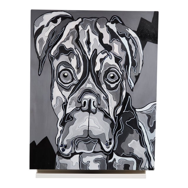 “The Bad Boxer” – Original Contemporary Acrylic Painting by Emily Cawley For Sale