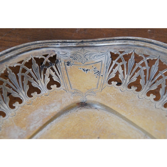 Antique James E Blake Sterling Silver Reticulated Filigree Tray Dish For Sale - Image 9 of 12