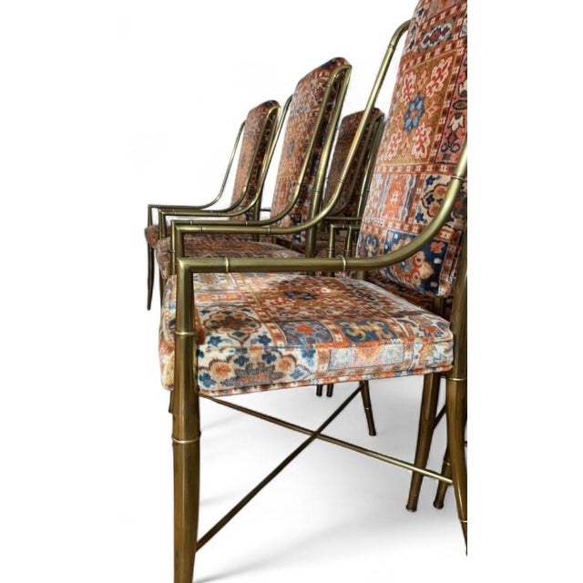 Set of 8 Imperial Brass Dining Chairs Attributed to Weiman / Warren Lloyd for Mastercraft For Sale - Image 12 of 18